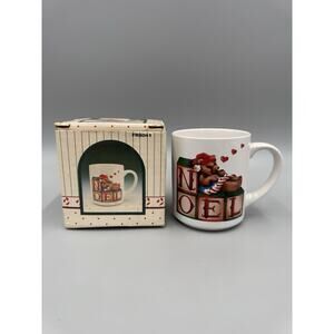 Vintage Wangs Noel Teddy Bear Coffee Tea Mug Christmas 1988
